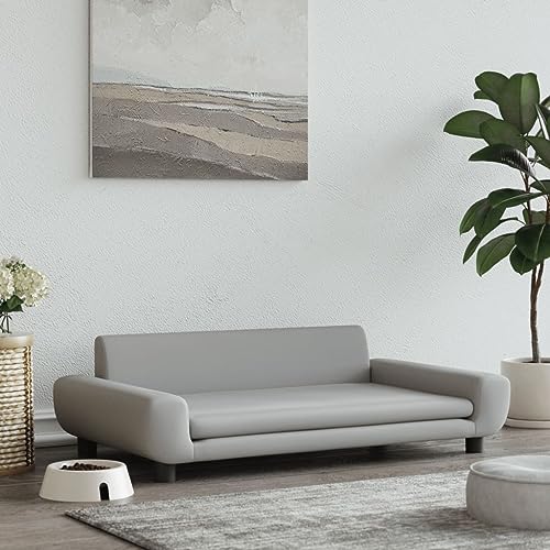 puraday Hundebett Hellgrau 100x54x33 cm Samt Hundesofa Katzensofa Hundebetten Katzenbett Bequeme Haustierbett Stilvolles Design Kann Im Wohnzimmer Oder Schlafzimmer Platziert Werden von puraday