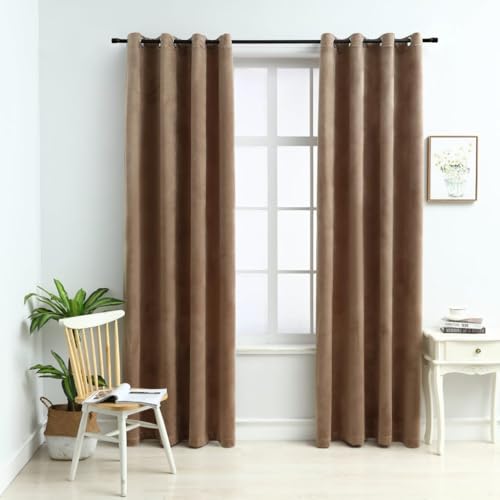 puraday Innere Vorhänge 2 Stück mit Metallringen 140x175 cm Beige Polyester Samt-Vorhänge für Nötige Privatsphäre und Blockiert den Größten Teil des einfallenden Lichts Verdunkelungsvorhang puraday Innere Vorhänge 2 Stück mit Metallringen 140x175 cm Beige Polyester Samt-Vorhänge für Nötige Privatsphäre und Blockiert den Größten Teil des einfallenden Lichts Verdunkelungsvorhang von puraday