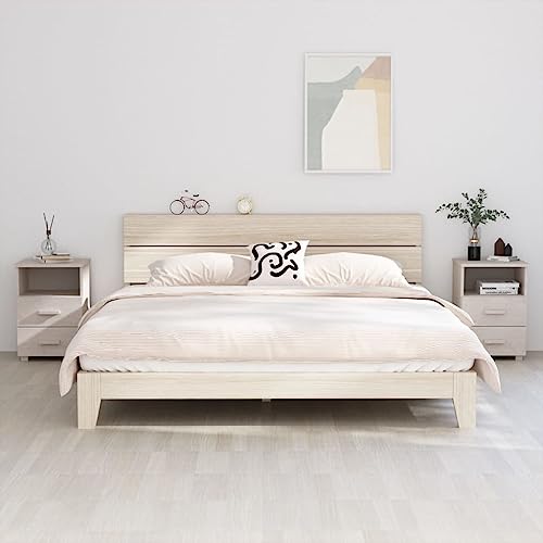 puraday Nachttische HAMAR 2 STK. Weiß 40x35x62 cm Massivholz Nachttisch Modern Nachttisch 2er Set Komodenschrank Nachttisch Mit Schublade Bedroom Furniture Kommode Schubladen Nachttisch Holz von puraday