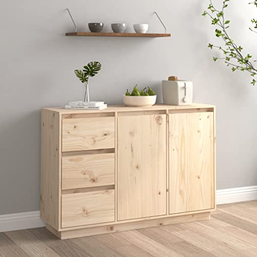 puraday Sideboard 111x34x75 cm Sideboard Holz Flur Kommode Sideboard Vintage Schubladenschrank Kommode Mit Schubladen Komodenschrank Kommode Holz Kommode Schmal Massivholz Kiefer von puraday