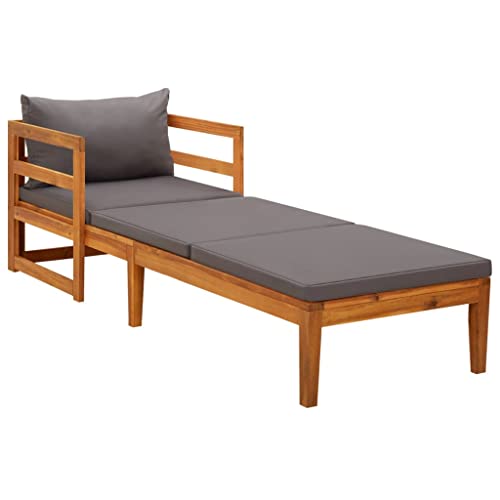 puraday Sonnenliege mit Dunkelgrauen Kissen Massivholz Akazie Outdoor Sofa Gartenbank Holz Garten Lounge Sitzbank Outdoor Terassenmöbel Zum Entspannen Und Genießen des Wetters Stilvolles Design puraday Sonnenliege mit Dunkelgrauen Kissen Massivholz Akazie Outdoor Sofa Gartenbank Holz Garten Lounge Sitzbank Outdoor Terassenmöbel Zum Entspannen Und Genießen des Wetters Stilvolles Design von puraday