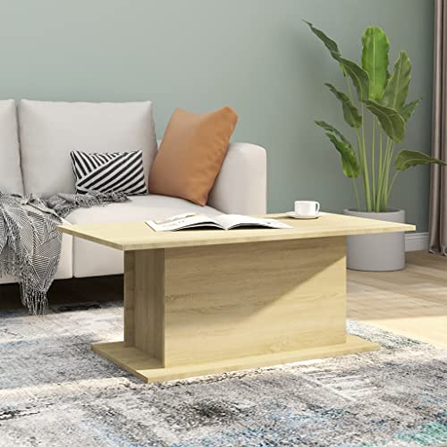 puraday Wohnzimmer Couchtisch 102x55,5x40 cm Beistelltisch Holz Modern Multifunktionstisch Schlafzimmer Stilvollen Style Quadratischer Coffee Table Coutischtisch Teetisch Robust Braun von puraday