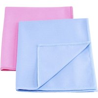 10 Stück purclean 2er Set Microfaser-Poliertuch, 30 % Polyamide, extra saugstark, ca. 40 x 35 cm, in blau/pink von purclean