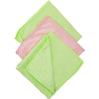 10 Stück purclean 3er Set Microfasertücher mit 30% Polyamide, extra saugstark, ca. 40 x 35 cm, in den Farben grün, rosa von purclean