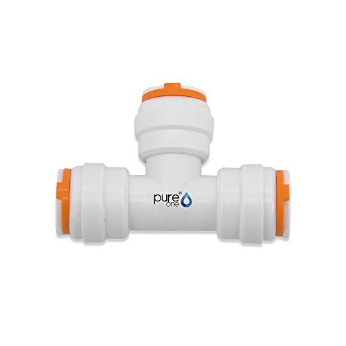 PureOne EFT080808 Quick-Fitting - 1/2 x 1/2 x 1/2 Zoll Schlauch | T-Form. Ausführung: T-Stück | T-Form. Zubehör für Umkehr-Osmose, Wasser-Installationen von Pure One