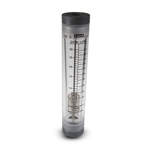 PureOne LZT-IG 30GPM Röhren-Durchflussmesser Messbereich 20 Bis 110 Liter/Minute, 1" Innengewinde. Hochwertige Acryl-Durchfluss-Messröhre. Durchflussmeter ist für Putzmaschinen geeignet von Pure One
