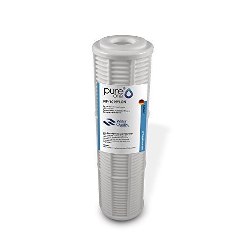PureOne NF-10 Nylon Siebfilter für 10 Zoll Wasserfilter Gehäuse. Vorfilter, Grobfilter bzw. Sedimentfilter. Feinheiten von 50µ bis 200µ. Für Brunnen, Zisterne, Hauswasserpumpe und Hauswasserwerk 50µ von pure one
