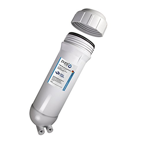 PureOne Osmose Membrangehäuse für alle breiten 12" Umkehrosmose Membrane, Doppel-Dichtung, 1/8 Zoll Innengewinde, Hygienisches Austauschgehäuse, Abwasser und Permeat Ausgang von pure one