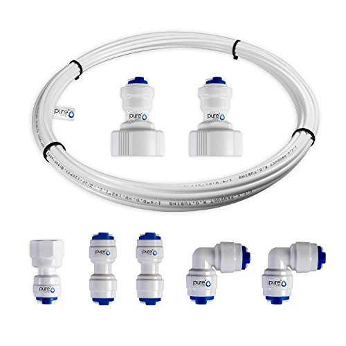 PureOne Profi-Set D1. 1/4 Zoll. 8-Teilig. Universal Anschluss-Set für Wasserzulaufleitungen 3/4" (IG) Adapter. Wasserfilter, Osmose, Spülmaschine, Side-by-Side Kühlschränke. 15 Meter von pure one