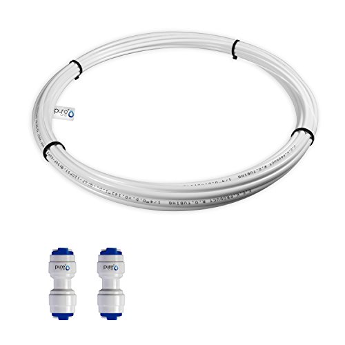PureOne Verlängerungs-Set C1. 1/4 Zoll (6 mm). Wasserschlauch und 2 x Schnellverbinder. Verlängerung für Wasserfilter, Osmose, Spülmaschine, Side-by-Side Kühlschranke. 10 Meter von Pure One