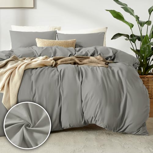 puredown® Bettwäsche Set 155x220cm + 2 Kissenbazug 80x80cm - Atmungsaktive Mikrofaser, Superweich, Oeko-Tex, 3 teilig, Taupe von puredown