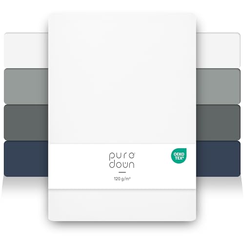 puredown 2er Set Premium Spannbettlaken 140x200cm Mikrofaser Bettlaken für Matratzen bis zu 25cm, Dicke Angenehm Atmungsaktive Spannbetttücher Bettwäsche, Oeko-Tex Zertifiziert, Weiß puredown 2er Set Premium Spannbettlaken 140x200cm Mikrofaser Bettlaken für Matratzen bis zu 25cm, Dicke Angenehm Atmungsaktive Spannbetttücher Bettwäsche, Oeko-Tex Zertifiziert, Weiß von puredown