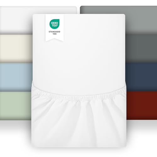puredown 2er Set Spannbettlaken 100x200cm Mikrofaser Bettlaken für Matratzen bis zu 25-30cm, Angenehm Atmungsaktive Spannbetttücher Bettwäsche,Oeko-Tex, Weiß puredown 2er Set Spannbettlaken 100x200cm Mikrofaser Bettlaken für Matratzen bis zu 25-30cm, Angenehm Atmungsaktive Spannbetttücher Bettwäsche,Oeko-Tex, Weiß von puredown
