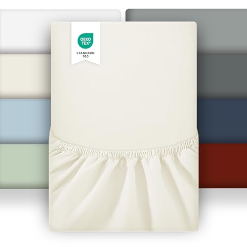 puredown 2er Set Spannbettlaken 90x190cm Mikrofaser Bettlaken für Matratzen bis zu 25-30cm, Angenehm Atmungsaktive Spannbetttücher Bettwäsche,Oeko-Tex, Creme puredown 2er Set Spannbettlaken 90x190cm Mikrofaser Bettlaken für Matratzen bis zu 25-30cm, Angenehm Atmungsaktive Spannbetttücher Bettwäsche,Oeko-Tex, Creme von puredown