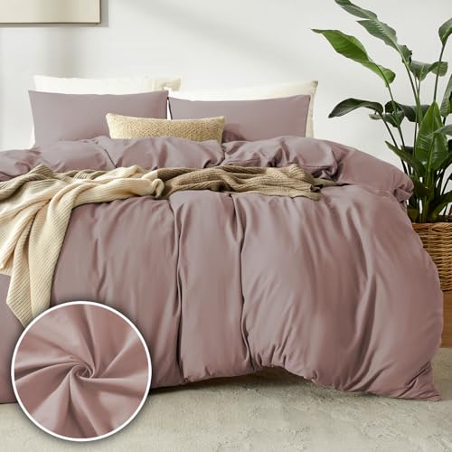 puredown Bettbezüge 260x240cm + 2er Kissenbezug 40x70cm - Mikrofaser Atmungsaktive Superweich, Oeko-Tex Bettwäsche-Sets, 3 teilig,Rosa von puredown
