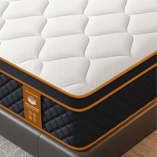 purekib Matratze, Memory-Foam-Hybrid-Matratze, mittelfeste und individuelle Taschenfedern, Bewegungsisolierung und Kantenunterstützung, hypoallergen (King (UK-Standard), 0, 25 cm von purekib