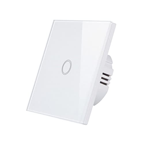 pureled Glas Touch Lichtschalter Ausschalter Schalter mit LED Anzeige Weiß Schwarz 230V, 1-weg Weiß von pureled