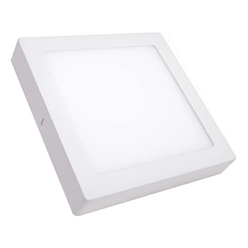 pureled LED Panel Lampe Deckenleuchte Aufputz Einbauleuchte Wandleuchte 6W12W18W24W warmweiß/neutralweiß Rund/Eckig mit Trafo 230V (12W Eckig Neutralweiß) von pureled