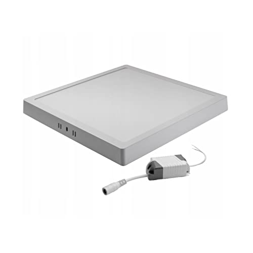 LED Panel Lampe Deckenleuchte Aufputz Einbauleuchte Wandleuchte 6W12W18W24W warmweiß/neutralweiß Rund/Eckig mit Trafo 230V (24W Eckig Warmweiß) von pureled