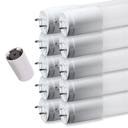 pureled 10er Pack LED Röhre 120cm - GLAS T8 G13 - kaltweiß (6000K) - 18W (ersetzt 36W) - 1800 Lumen - inklusive Starter - Leuchtstoffröhre Neonröhre Röhrenlampe LED-Tube von pureled