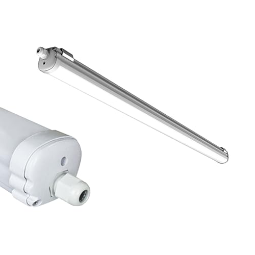 pureled 36W LED Feuchtraumleuchte IP65 120cm Wannenleuchte Neutralweiß 4000K Werkstatt Garage Keller (1er Set) von pureled