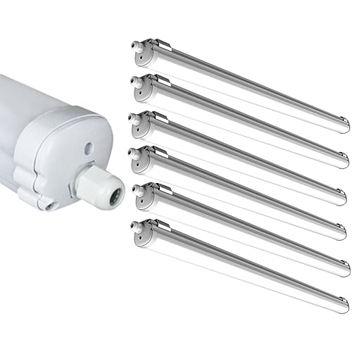 pureled 36W LED Feuchtraumleuchte IP65 120cm Wannenleuchte Neutralweiß 4000K Werkstatt Garage Keller (6er Set) von pureled