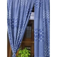 Indigo Gardine, Set Von Zwei Vorhängen Vintage Drapes, Boho Vorhänge, Einweihungsgeschenk. Geschenk Für Mama von pureprintjpr