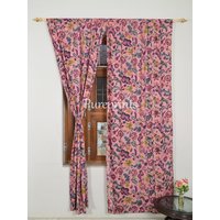 Vintage-Druck-Boho-Blumenvorhänge, Baumwollvorhang, Set Aus Zwei Vorhängen, Halbtransparente Vorhänge, Geschenk Zur Wohnungseinrichtung, Leichte von pureprintjpr