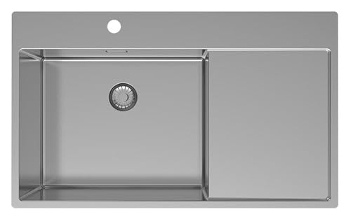 Pure.Sink Exclusivo Edelstahl Spüle mit Abtropfbereich 86x52 cm Tapwing links PEX5086LT-02 von puresink