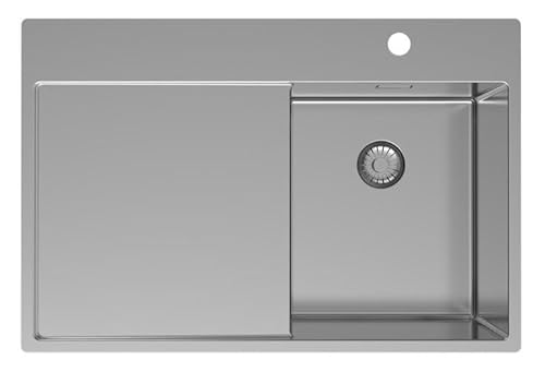 Pure.Sink Exclusivo Edelstahl kleine Spüle mit Abtropfbereich 78x52 cm Tapwing rechts PEX3478RT-02 von puresink