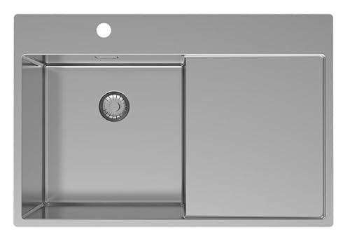 Pure.Sink Exclusivo Edelstahlspüle mit Abtropfbereich 78x52 cm Tapwing links PEX4078LT-02 von puresink