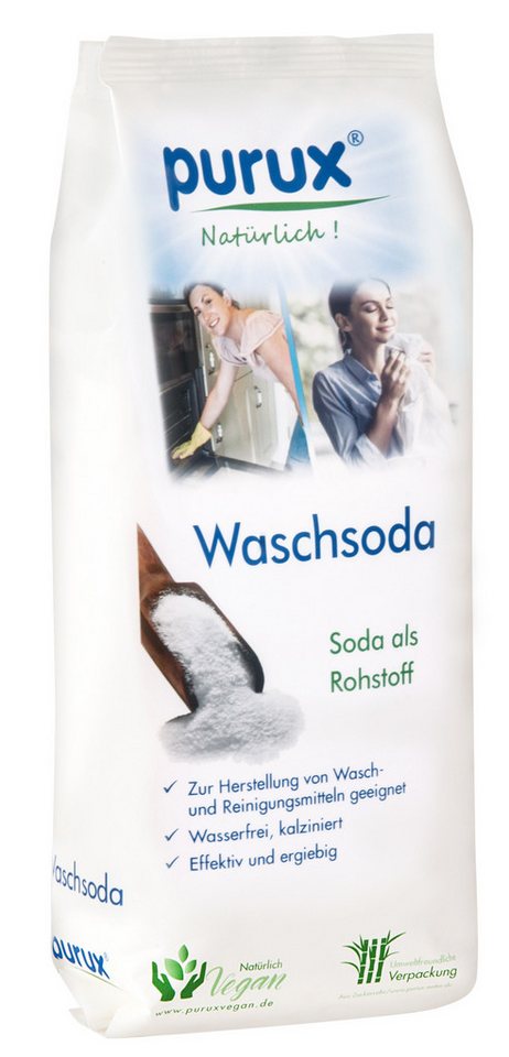 purux Waschsoda Pulver 1kg Natriumcarbonat, nachhaltig verpackt Waschsoda (1kg Waschsoda pulver Natriumcarbonat reines Soda nachhaltig verpackt) von purux