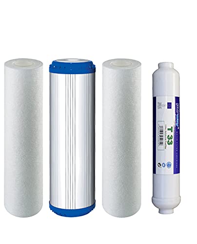Ersatz Filter Osmose 4er Set 10-PLAX-1-T33 für 5 Stufen Umkehrosmoseanlage von purway Crystal Group