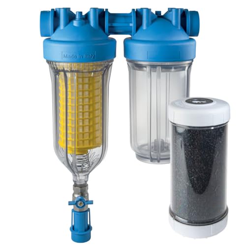 HYDRA BIG DUO Rainmaster 1" Zoll Regenwasserfilter Brunnenwasserfilter Wasserfiltergehäuse plus Filter HYDRA BIG DUO Rainmaster 1" Zoll Regenwasserfilter Brunnenwasserfilter Wasserfiltergehäuse plus Filter von purway Crystal Group