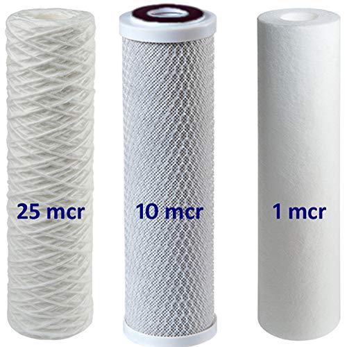 Osmose Filter 3er-Set 25-10-1 Mikron für 1. bis 3. Stufe Umkehrosmose von purway Crystal Group
