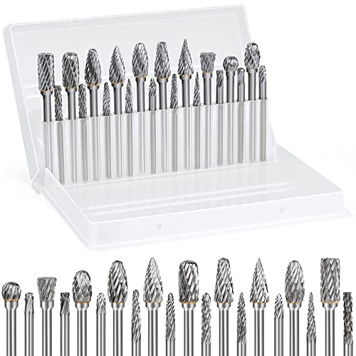 20Pcs Hartmetall-Die-Grinder Bits Set für Dremel Werkzeugzubehör, 1/8" Schaft Doppelschnitt Wolfram Stahl Rotary Grar Set für Holz Metall Schleifen Gravur Polieren Carving Werkzeuge von puseky