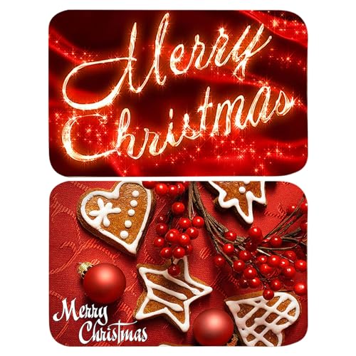 Weihnachts-Türmatte | 40x60cm Weihnachts-Haustürmatten | 1 Stück/2 Stück Weihnachts-Willkommens-Fußmatten, Haustür-Dekorationen | Rutschfester, wasserdichter Weihnachtsteppich, Partydekorationszubehör von puzzlegame