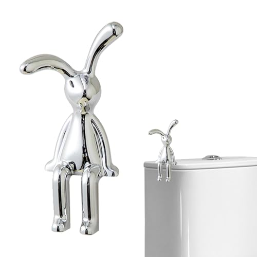 puzzlegame Sitzendes Kaninchen-, sitzende Hasenfigur - Galvanisierte Hasenstatue - Tischdekoration, Tierskulptur, Schreibtisch-Display für Wohnzimmer, Couchtisch, Küche, Arbeitsplatte, von puzzlegame