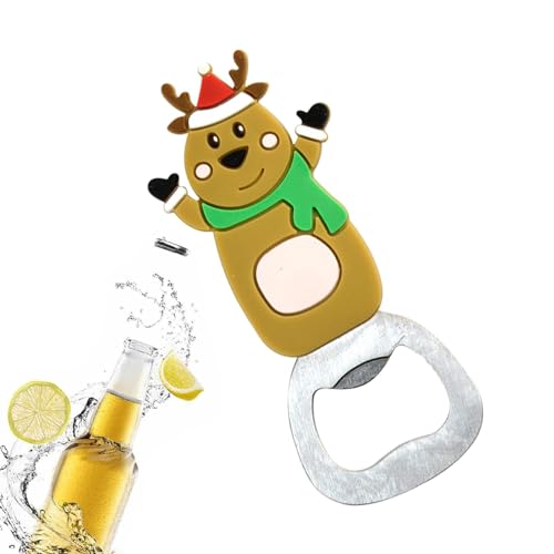 puzzlegame Weihnachtsbieröffner | Elch- -Weihnachtsbaum-Weihnachtsmann-Dosenglas-Flaschenöffner-Stanzer | Multifunktions-Werkzeug zum Öffnen von Dosendeckeln aus Edelstahl, Flaschenöffner mit von puzzlegame
