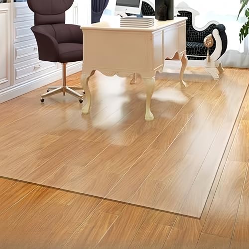 Klar Bürostuhlunterlage/Bodenmatte/Stuhlunterlage - Transparent Bodenschutzmatte für Hartböden Öl- undkratzfestzum Langlebig und viele Male wiederverwendbar(1.2mm,50 * 80cm) von pykaaiiu