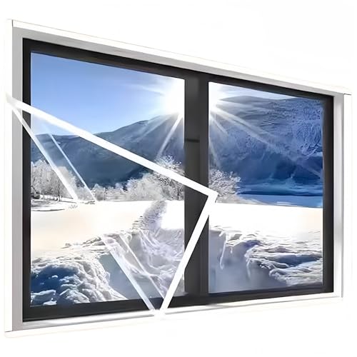 Selbstklebende fenster isolierfolie,Thermo Cover Fenster,Transparente Isolierfolie zur Wärmedämmung an Fenstern,Isoliert effektiv kalte Luft, staubdicht und winddicht(A1,160*150CM) von pykaaiiu