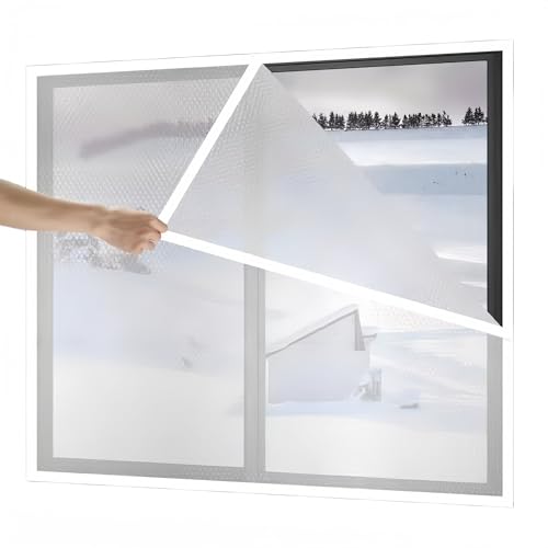 Selbstklebende fenster isolierfolie,Thermo Cover Fenster,Transparente Isolierfolie zur Wärmedämmung an Fenstern,Isoliert effektiv kalte Luft, staubdicht und winddicht(B1,150*150CM) von pykaaiiu