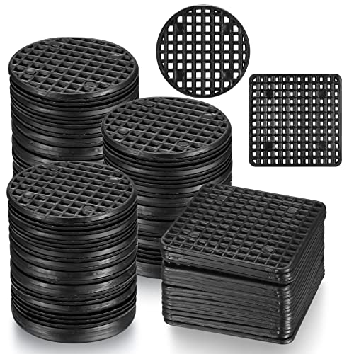 pzihao 120 Stück Blumentopfe Mesh Pads, Bonsai Gitter Drainage Gittermatte, Blumentopfgitter Matten Kunststoff, Blumentopfschutz für Zimmerpflanzen Bonsai - Rundes, Quadrat-Schwarz von pzihao