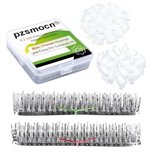 Pzsmocn 180 Stück / 30 Sätze 4,2 mm Rastermaß 2 Poliger Kfz-Kabelstecker-Adapter Baugruppe Männliches/Weibliches Gehäuse und Crimp-Pin-Klemmen-Kit. Für AWG24#-Kabel. von pzsmocn