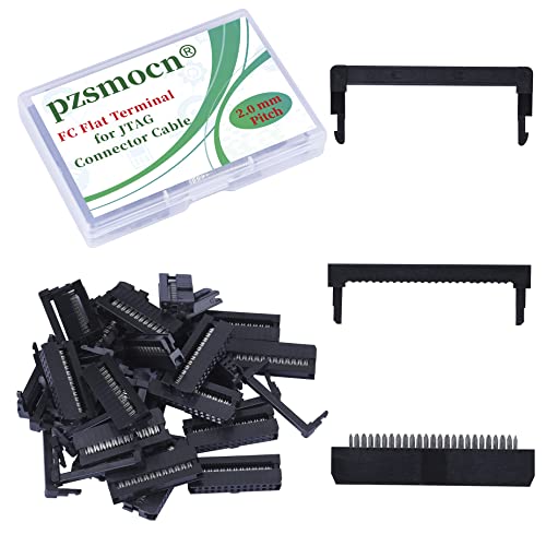 Pzsmocn 20 Sätze IDC 2*12 Zweireihig 24 Poliger Rechteckiger Buchsensteckverbinder FC Flache Weibliches Terminal 3 Teiliges Set 2,0 mm, 24 Poliger FC Adapter Flache Terminal für JTAG-Anschlusskabel. von pzsmocn