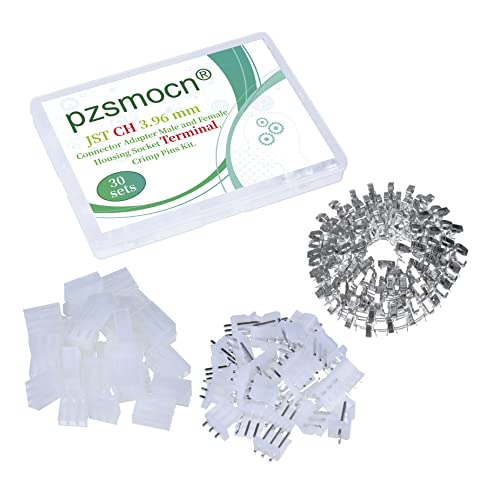 pzsmocn 150 Stück / 30 Sets JST CH 3,96 mm Pitch 3-polige Buchsenschale und Steckeradapterstecker Steckdosenklemme Drahtkabel 24–18 AWG Baugruppen, Header-Crimp-Pin-Kit von pzsmocn