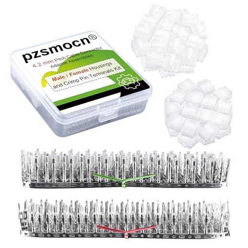 Pzsmocn 450 Stück / 25 Sätze 4,2 mm Rastermaß 8 Poliger Kfz-Kabelstecker-Adapter Baugruppe Männliches/Weibliches Gehäuse und Crimp-Pin-Klemmen-Kit. Für AWG24#-Kabel. von pzsmocn