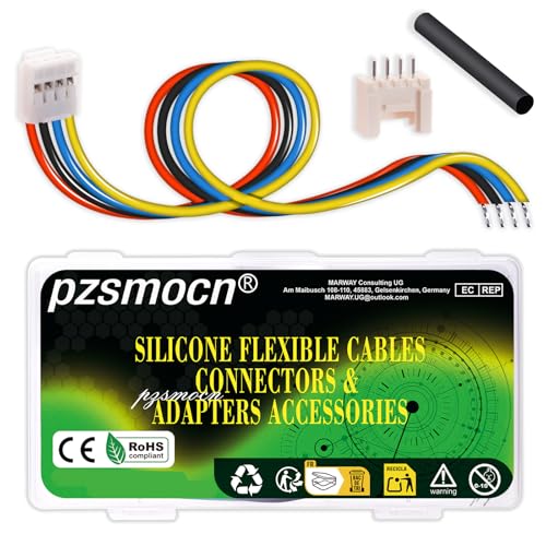 pzsmocn 10 Sets/40 Stück JST HY 2,0 mm Pitch 4-Polig Connector 22AWG Silikonkabel Adapter Buchse Plug Kabel Zubehörsatz, Weiblichen Steckverbinder Stecker mit 20cm Draht Kabel und Männlichen Gehäuse von pzsmocn