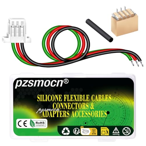 pzsmocn 15 Sets/60 Stück Mini Micro JST-SH-SMD-HHR 1,0 mm 3-polig 30AWG Silikon-Kabeladapter-Set, Buchse mit vorgecrimptem Kabel (20 cm) und IC-Stecker (für LED-Streifen, RC-Spielzeug, Batterien) von pzsmocn