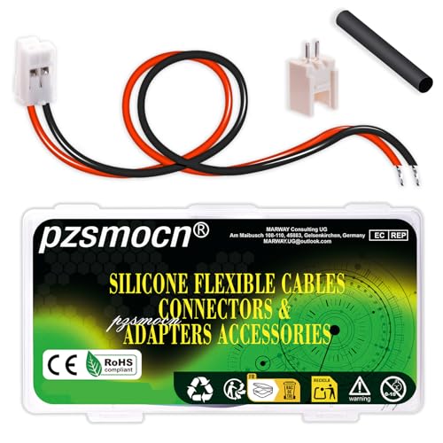 pzsmocn 20 Sets/80 Stück JST HY 2,0 mm Pitch 2-Polig Connector 22AWG Silikonkabel Adapter Buchse Plug Kabel Zubehörsatz, Weiblichen Steckverbinder Stecker mit 20cm Draht Kabel und Männlichen Gehäuse von pzsmocn